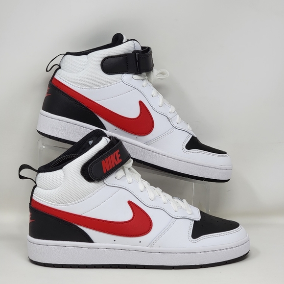 Nike COURT BOROUGH MID 2 YOUTH Sz 7Y  CD7782-110 White/University Red/Black New - Picture 2 of 11